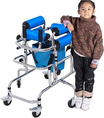 Adjustable Height Toddler Walker Child Standing Frame Wheeled Walker for Disabled Children for Children with Cerebral Palsy