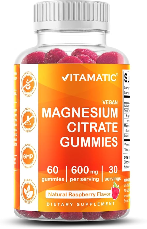 Vitamatic Magnesium Citrate Gummies, 600 mg, 60 Vegan Gummies