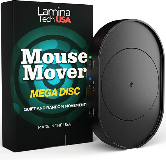 Undetectable Mouse Mover Jiggler, Adjustable Activity, Optional Shut-Off Timer, Random Movement Engine, No Software, Quiet & Undetectable Operation, USA Company (Single Disc)