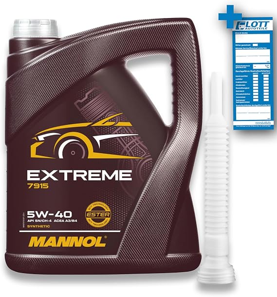 MANNOL 5L Extreme Motoröl 5W-40 Motorenöl + Auslaufschlauch