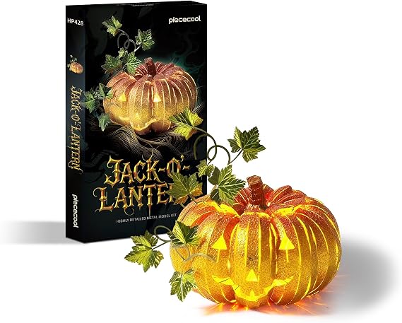 Piececool 3D Metal Puzzle Jack-O'-Lantern Metal Model Kit for Adult Hobbies Birthday Christmas Day Gifts for Men Women 14+