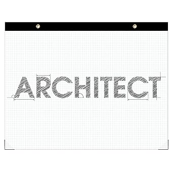 Large Engineering Graph Paper Pad - 50 Sheets/100 Pages, 22" x 17" Quadrille Grid Paper for Drafting, Engineering, Blueprint Drawing, Architect Designers, 4"x4" Blue Grid Paper, Giant Drafting Pad