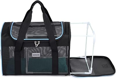 Frame Soft Surface pet Carrier, cat, Dog and Rabbit Airline-Approved pet Transport Carrier, Non-Collapse Deformation and Safety Special Zipper Hook Design.