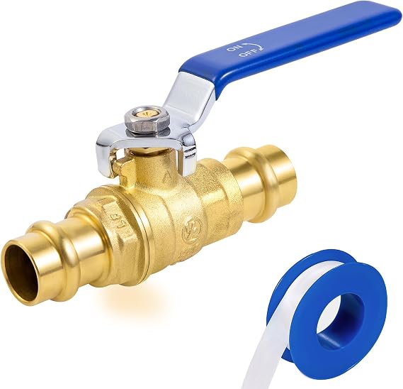 1/2" Press Ball Valve, Lead-Free Press into 1/2"Copper Tubing Connection with EPDM O-ring