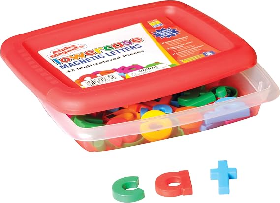 Educational Insights Multicolored Lowercase AlphaMagnets - ABC Magnets for Kids Ages 3-5, Toddler Alphabet Learning Toys, School Supplies, Preschool Classroom Essentials, Magnetic Letters for Fridge