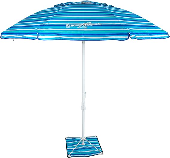 Tommy Bahama ANCHORX Adjustable Beach Umbrella Base System with Sand Anchor and Carrying Bag, SPF 50+ Protection Portable Outdoor Market Umbrella