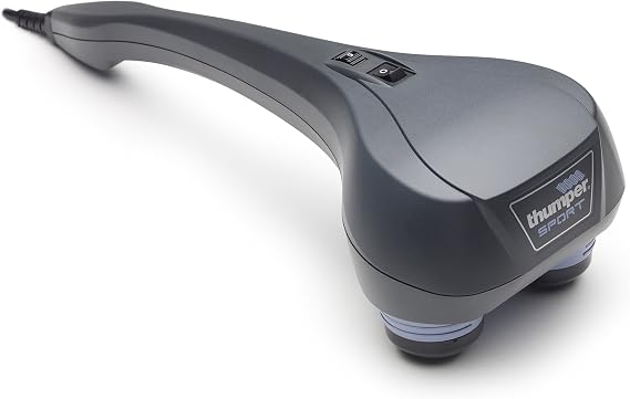 Thumper Sport Percussive Massager - Deep Tissue Home use Massage for Muscles, Back, Shoulders, Neck, Legs, arms. Portable Therapy Action Electric Handheld Massager with Long Handle