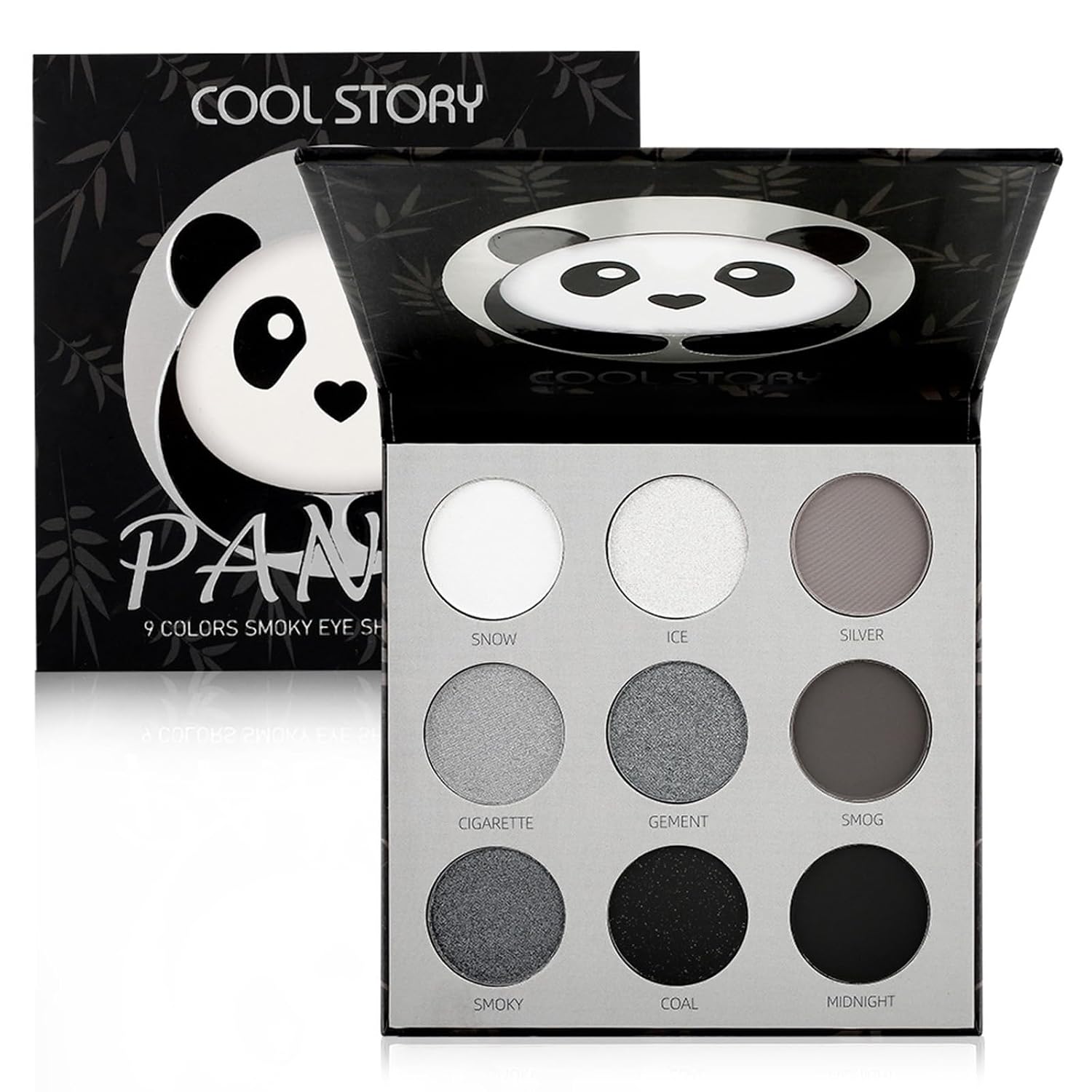 Smoky Eyeshadow Palette 9 Colours Highly Pigmented Eyeshadow Palette Black White Grey Eyeshadow Palette Soft Matte Shimmer Long Lasting Goth Eye Make-Up Palette for Halloween