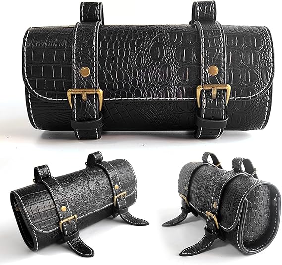 Motorbike Pouch Motorcycle Saddle Bag Mini Motorcycle Fork Handlebar PU Leather Tool Storage Bag