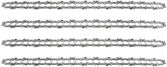 4-Pack Chainsaw Chain 16 Inch - 3/8" Pitch - 0.050" (1.3mm) Gauge - 56 Drive Links - Low-Kickback Chain, Replacement Saw Chains Fit for Chiansaw 40cm Guide Bar