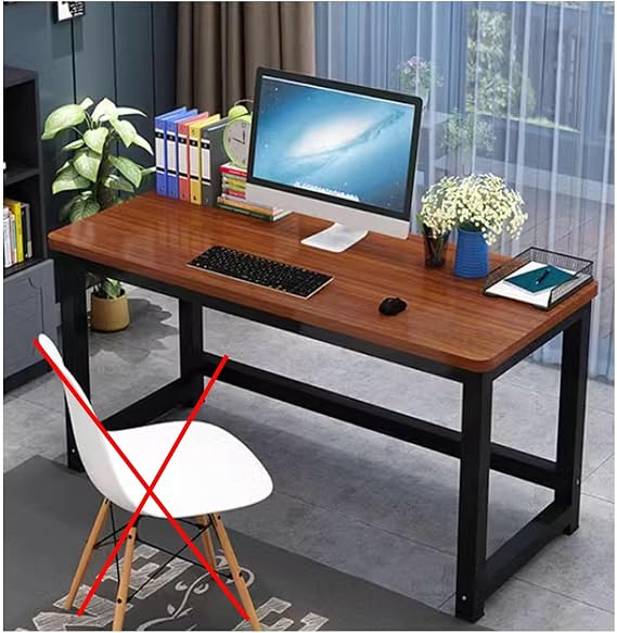 Work desk for home office Escritorios de oficina Office table Modern Thickened Frame Game Table Simple Study Desk Workstation Table for Home Office Black Stand(Teak,80 * 50cm/31.5 * 19.6in)