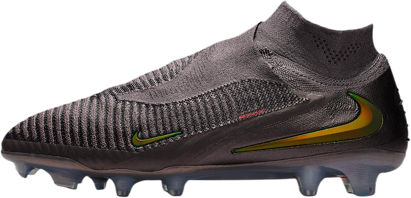 Nike Phantom 6 High Elite LV8 Firm-Ground Soccer Cleats (Medium Ash/Black/Gold Amber)