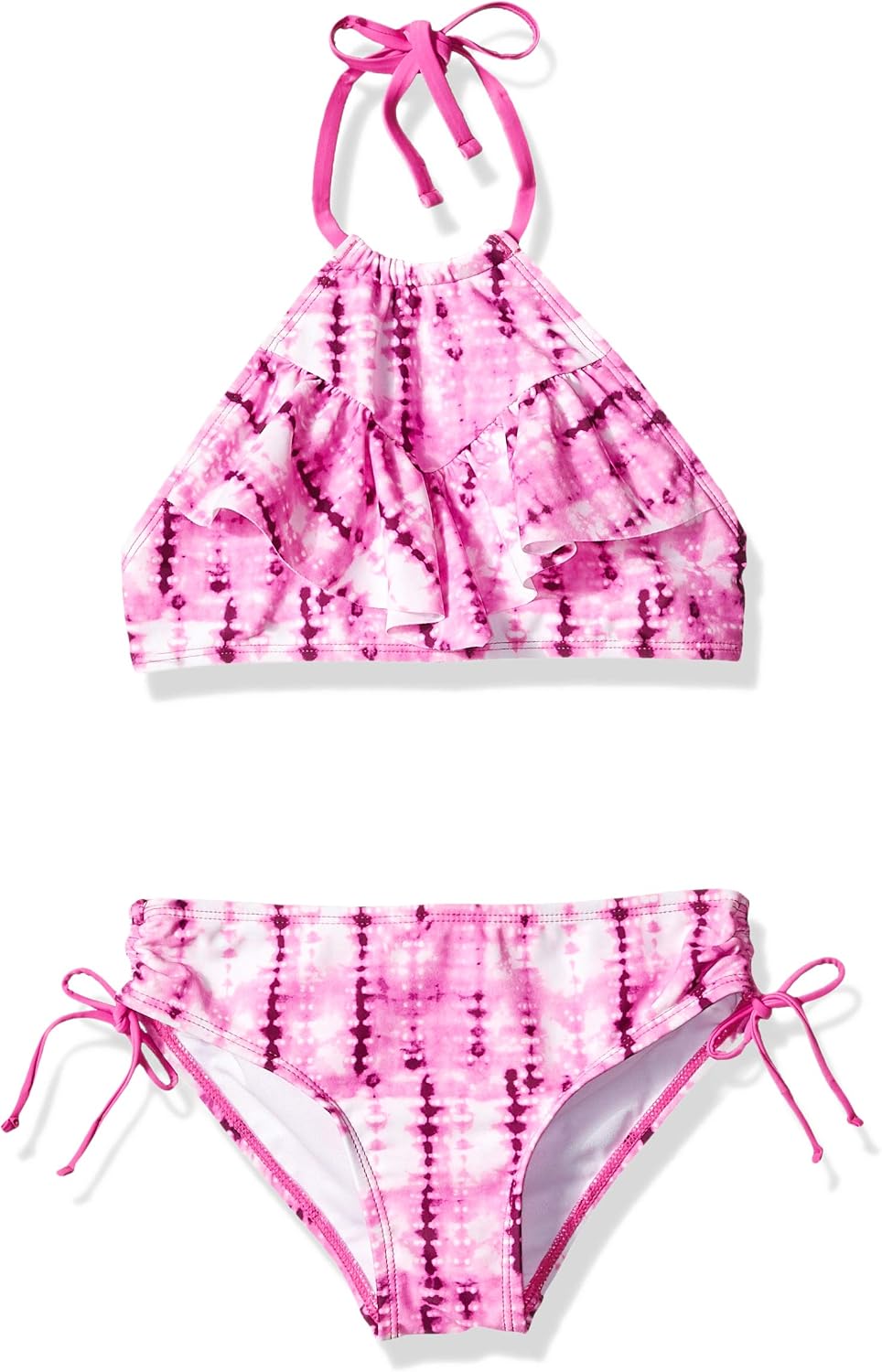 Kanu Surf Girls Morgan Ruffle Halter Bikini 2-Piece Swimsuit, Pink, 2t