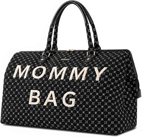 SUNVENO Mommy Bag, Large Hospital Bag with Changing Pad, Organizer Pouches & Luggage Sleeve for Travel & Diaper Essentials