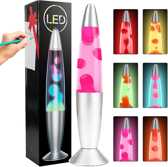 CELLUSTOP Rocket Lava Lamp - Magma Lava Lamp - Replacement Bulb Included - Sturdy Glass - 25 Watts - 35 cm - Red