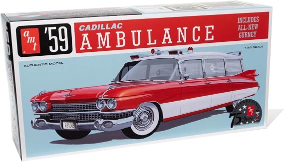 AMT 1959 Cadillac Ambulance w/Gurney 1:25 Scale Model Kit