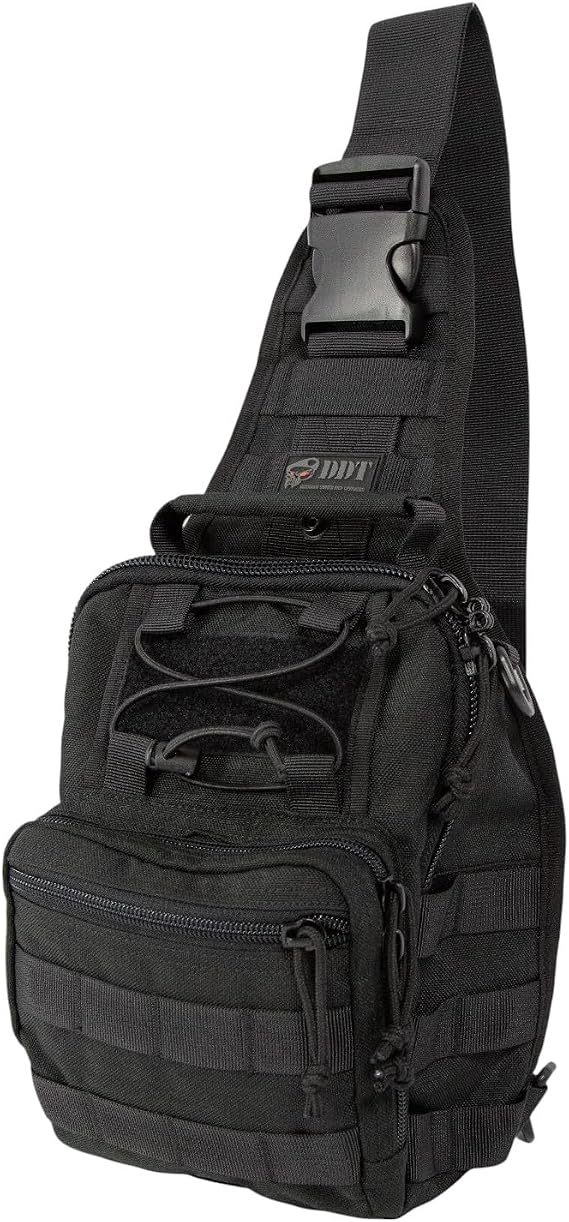 DDT Night Stalker Small Sling Bag Compact, Durable EDC for Outdoor, Travel, Concealed Carry, Bug Out, and Survival