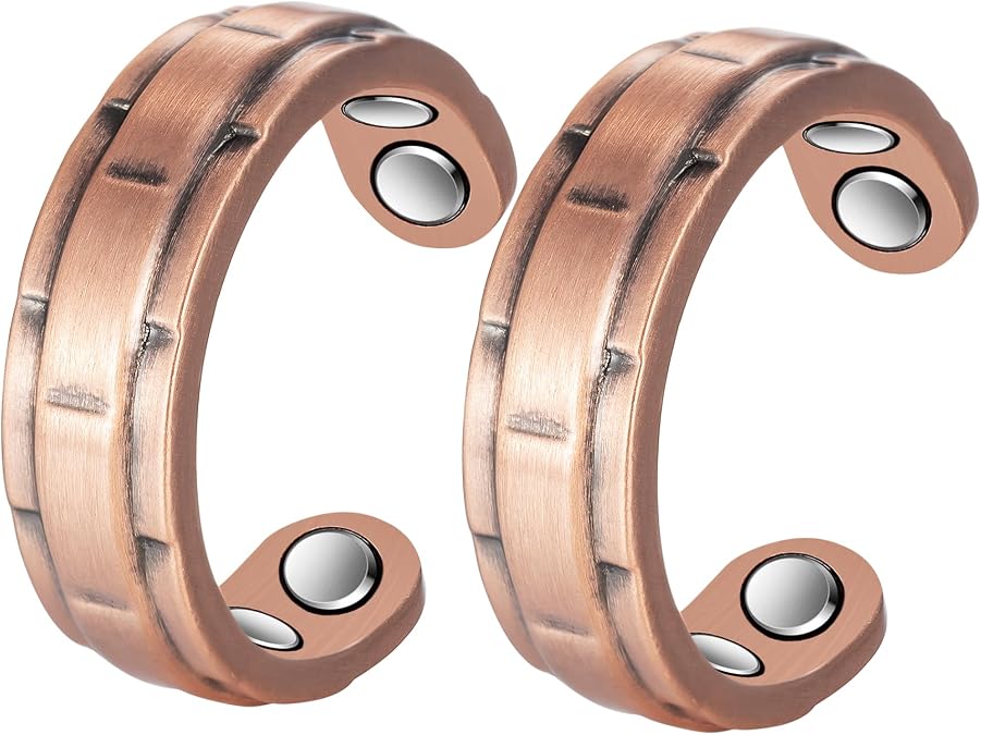 Jewelry Copper Magnetic Rings for Women Men, Magnetic Rings Magnets, Adjustable Size