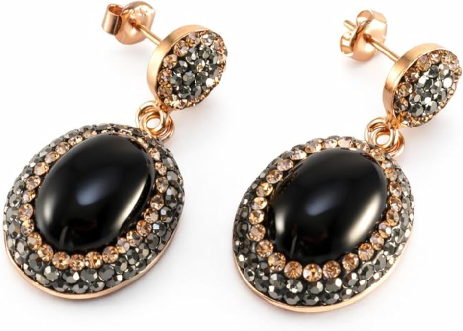 Sterling Silver 925 Handmade Oval/Round Gemstone Drop Dangle Earrings for Women - Jewelry for Her