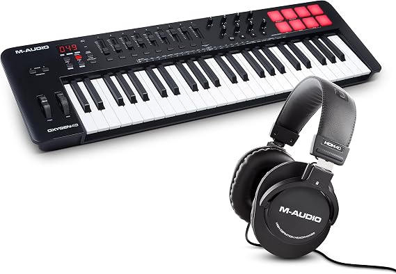MIDI Controller & Headphones Bundle - M-Audio Oxygen 49 Key USB MIDI Keyboard Controller & HDH40 Over Ear Studio Headphones