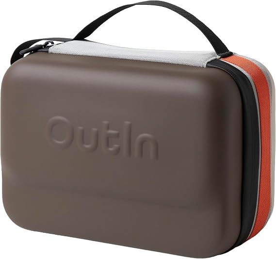 OutIn EVA Protective Case Plus, Waterproof & Dirt-Resistant | Dual-Device Hard Shell Travel Bag with Securing Straps, Outdoor Organizer Case for OutIn Nano, Mino and Fino, Maple Brown