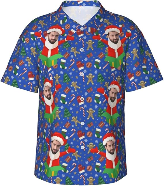 Custom Face Photo Christmas Hawaiian Shirt