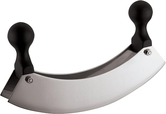 Paderno World Cuisine 11-7/8-Inch Stainless-Steel Double Blade Mezzaluna