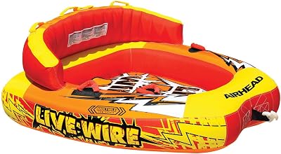 AIRHEAD LIVE WIRE 1-2 Rider, Towable Tube for Boating with Dual Tow Points