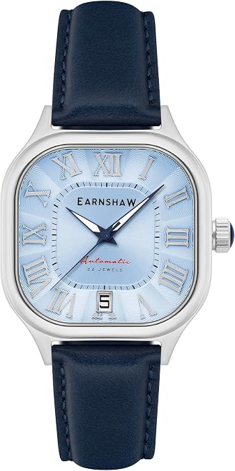 Thomas Earnshaw Coussin Men's Automatic 39mm Watch with Genuine Leather Strap ES-8284