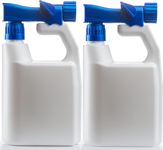 Hose-end Sprayer: 100:1 Ratio [2 Pack] 32oz Re-usable, Multipurpose