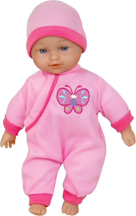 Lissi: 11" Talking Baby Doll - Pink & Butterfly Outfit, Matching Hat, 6 Interactive Sounds, Soft Body, Realistic Roleplay Toy, Kids & Toddlers 2+
