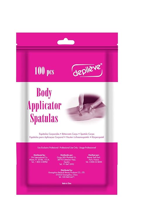 Depileve Wooden Body Applicators - Waxing Applicator Sticks - Box of 100