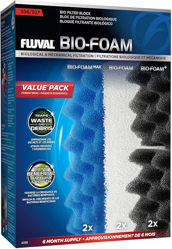 Fluval 306/307 Bio Foam Value Pack, Replacement Aquarium Filter Media