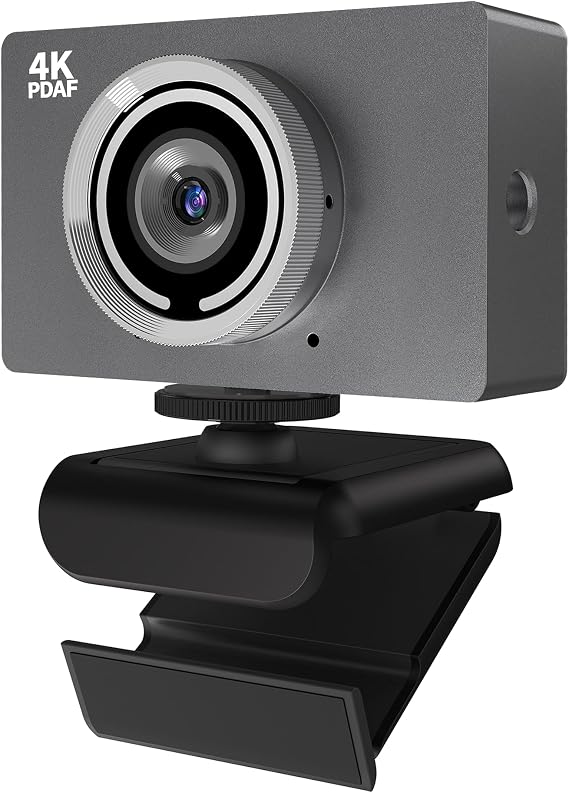 4K UHD Webcam with Microphone, Auto Focus Streaming Web Camera, Noise Canceling Mic, Auto Light Correction, USB Plug & Play Privacy Cover Webcam for PC Laptop Desktop Zoom Meeting Gaming