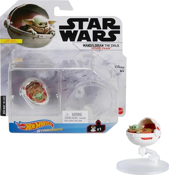 Hot Wheels Star Wars Starships Inspired by The Mandalorian with Flight Stand for Display, Variety of Models for Kids of All Ages