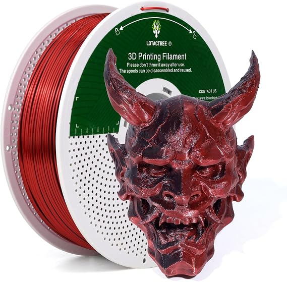 Silk PLA Filament, Red Black 3D Printer Filament 1.75mm, 1KG