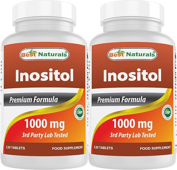 Best Naturals Inositol 1000 mg 120 Tablets (120 Count (Pack of 1)) (120 Count (Pack of 2))