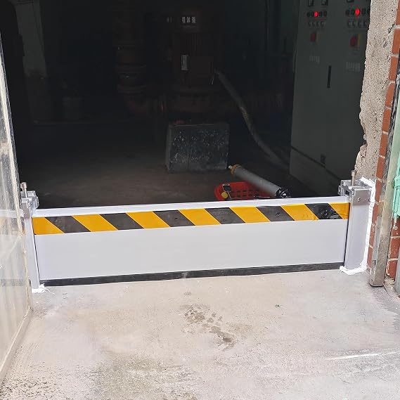 Door Flood Barriers, Aluminum Home Commercial Reusable Water Defence Barrier, 20 40 60 CM Height Water Stopper Panel/ Threshold/ Baffle, with Reflective Warning Strip ( Color : H 20cm , Size : (L)150c