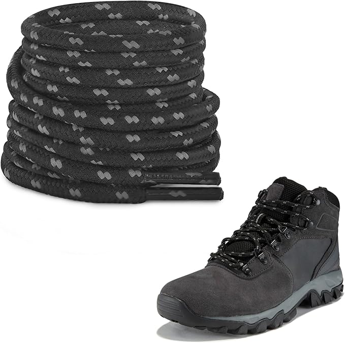 Round ShoeLaces for Columbia Boots, 7/32"(5mm) Heavy Duty Rope Shoe Laces Strings Replacement forHiking Work Boots
