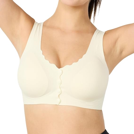 Wireless Support Bras for Women Front Closure Lift No Underwire Comfortable Seamless