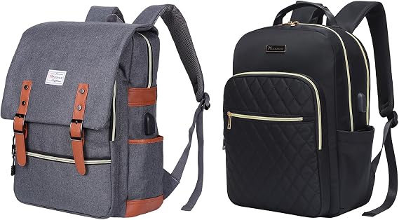 Modoker 15.6 Inch Laptop Backpack Quilted Work Backpack for Women Bookbag Teacher Backpack, Vintage Laptop Backpack