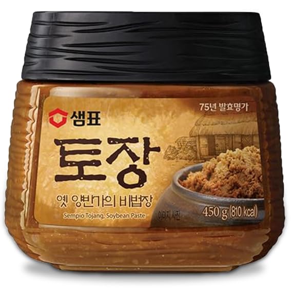 Sempio Doenjang: Tojang Soybean Paste with Red Chili, 15.9 oz / 450 g | Traditional Korean Soybean Paste, Premium Deeply Savory Fermented Soup Base for Jjigae, Alternative to Miso