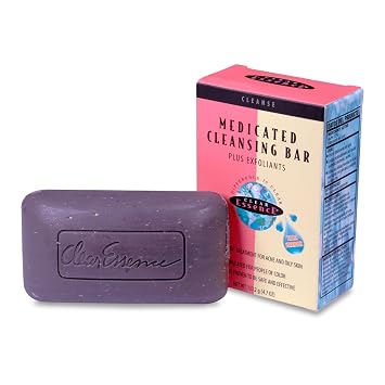 Clear Essence Antifungal Soap Cleansing Bar Plus Exfoliant 4.7oz - Extra Strength Medicated Soap for Acne, Oil & Impurities - Face & Body Wash Bar with Skin-Renewing Exfoliation, for Men and Women