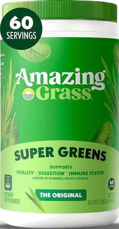 Amazing Grass Super Greens Powder Original, 60 Servings, 16.9 oz