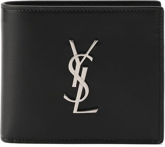 Sun Lauranparis Bifold Wallet Men's SAINT LAURENT PARIS 453276 0SX0E 1000 Black Silver Metal Fittings