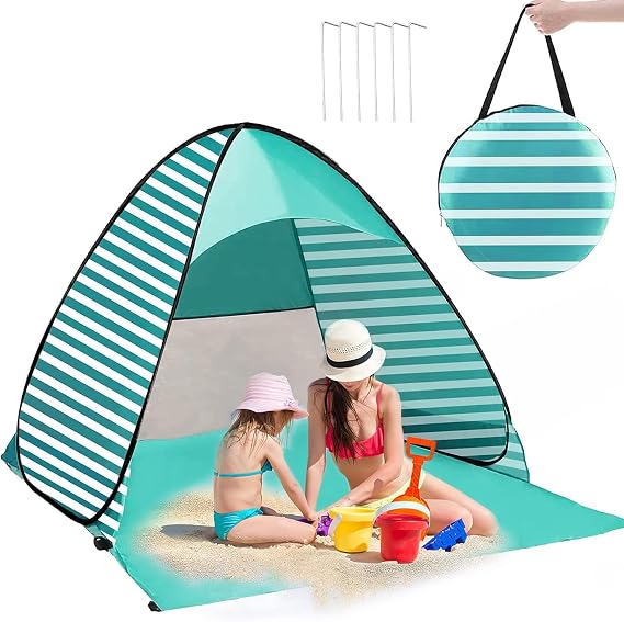 Pop Up Beach Tent Shelters & Gazebos for Kids 2-3 Person Automatic Instant Beach Tent Windbreaker Camping Outdoor Baby Tent Fishing Sun Shelters for Family, Fishing, Picnic, Garden