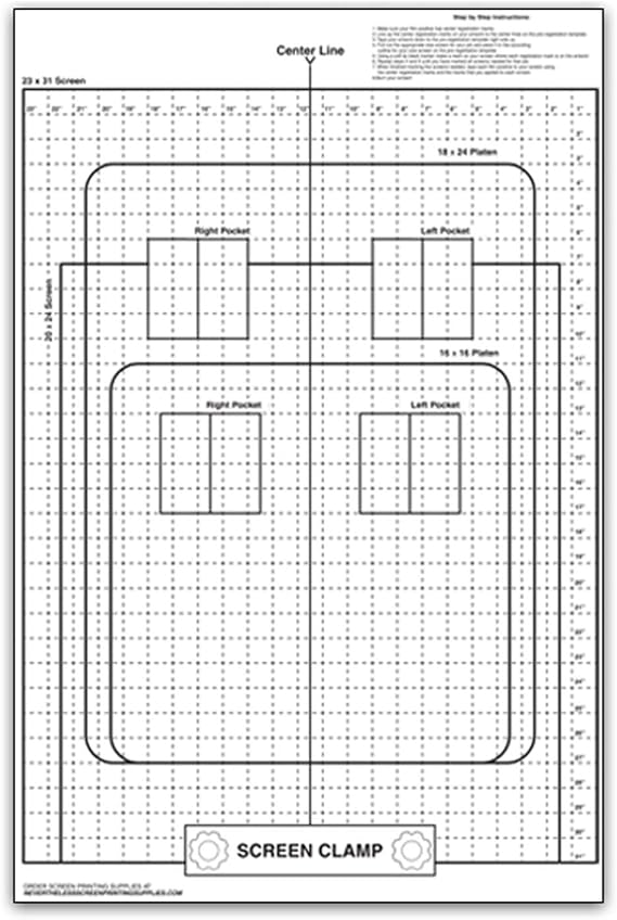 Ecotex Pre Registration Poster Transparency Template for Screen Printing Film Placement (Transparency Template for Screen Printing)