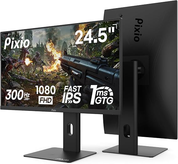 Pixio PX257 Hayabusa 24.5 inch (24 inch / 25 inch Equivalent) 300Hz Refresh Rate FHD 1080p Resolution Fast IPS Panel 1ms GTG Response Time Gaming Monitor
