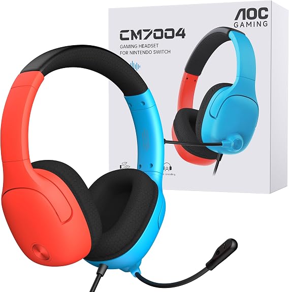 AOC Wired Gaming Headset for Nintendo Switch 2/OLED/Lite with Mic