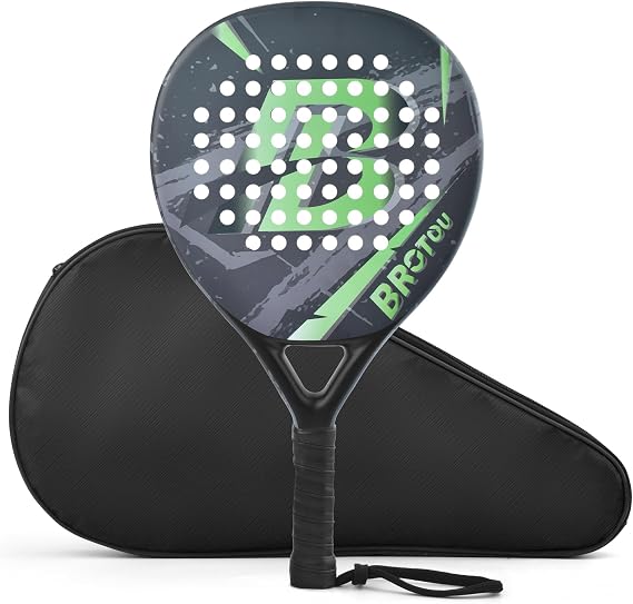 BROTOU Padel Tennis Racket Carbon Fiber Surface with Carry Bag